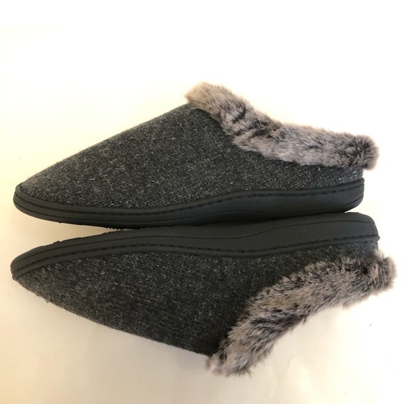 Acorn Women's Wool Blend Faux Fur Chinchilla Ragg Clog Slippers Size 9 1/2-101/2 - Picture 6 of 14
